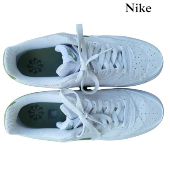 Nike Court Vision Leather Athletic Tennis Shoe Casual Sneaker White Green Men 10 - Picture 8 of 15